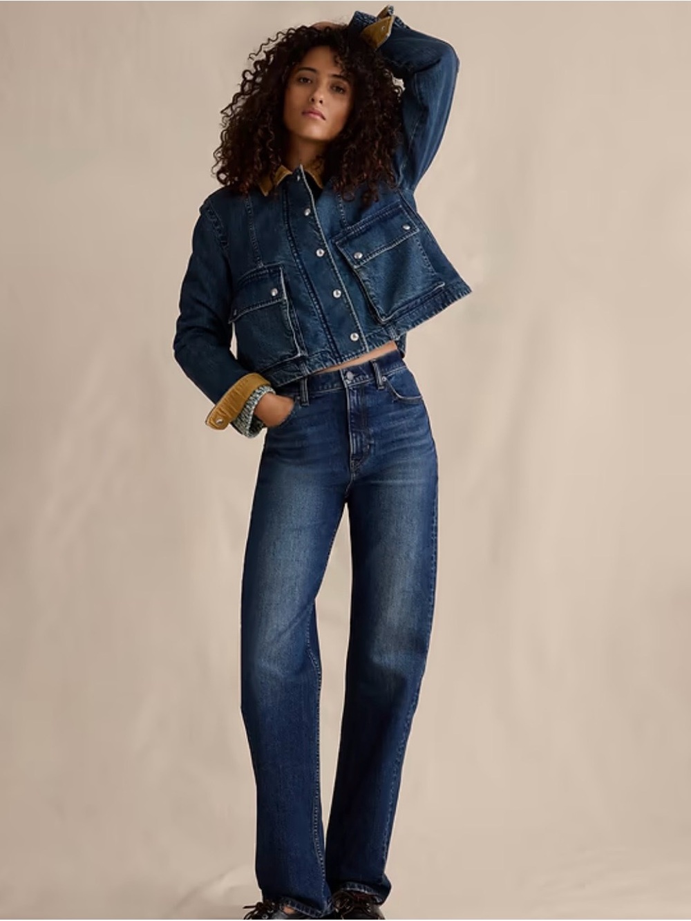 Banana Republic High-Rise Straight Jeans in Dark Indigo